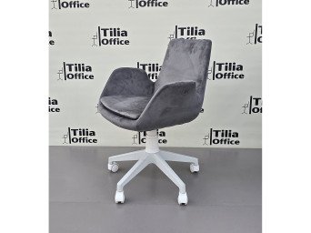 Maki Çalışma ve Çocuk Koltuğu Beyaz Ayak Koyu Gri